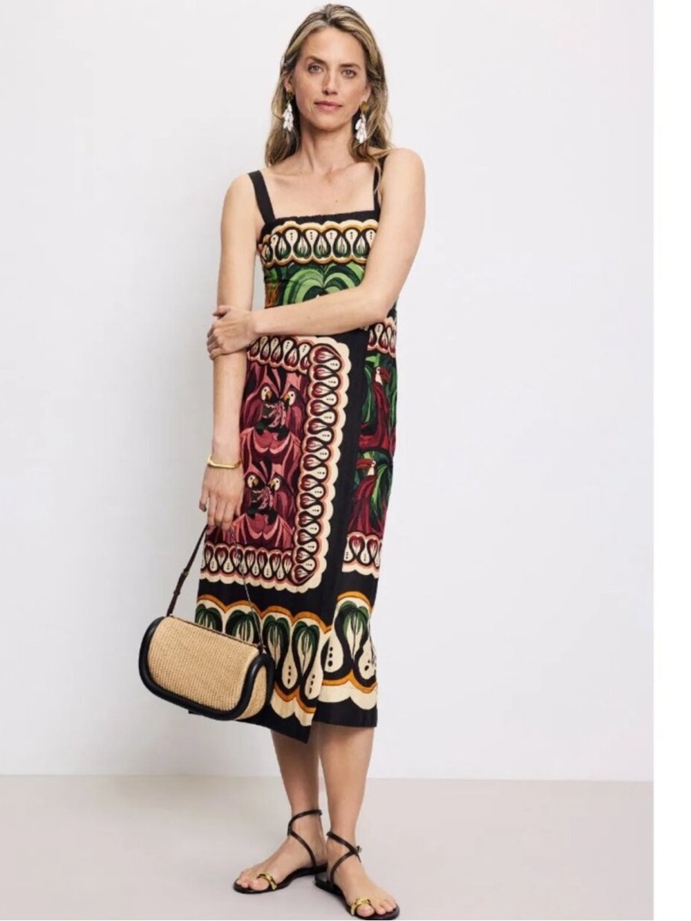 FARM Rio Coconut Tree Flow Scarf Dress.